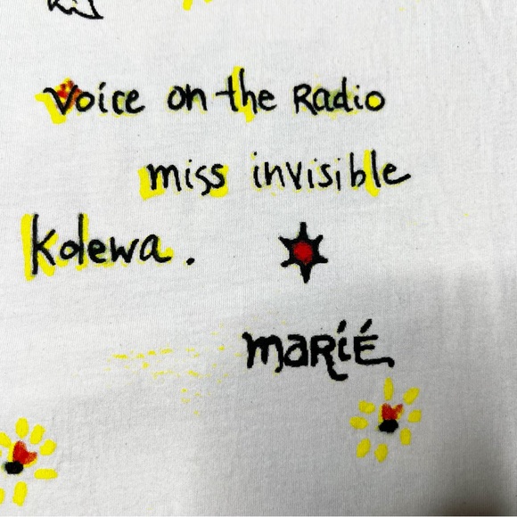 NWOT Marie Digby Fairy Quote Graphic {Royal Apparel} T-Shirt Cream Women’s Sz L - Picture 6 of 8
